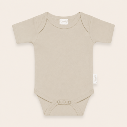 Romper Beige maat 62-68 met naam