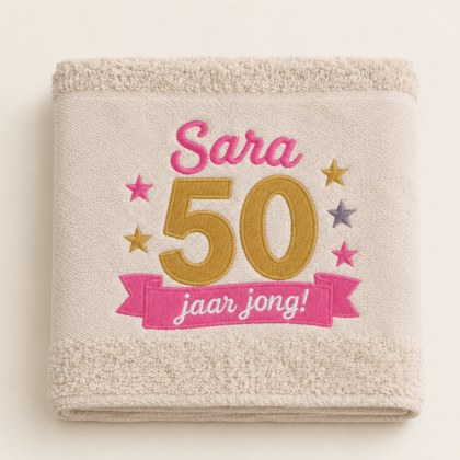 Handdoek Sara 50 jaar jong