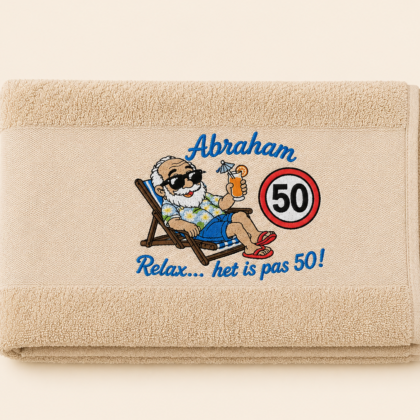 Handdoek Abraham Relax het is pas 50