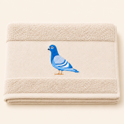 Handdoek Beige met duif